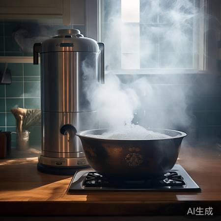 热水旁放水增湿助燃烧