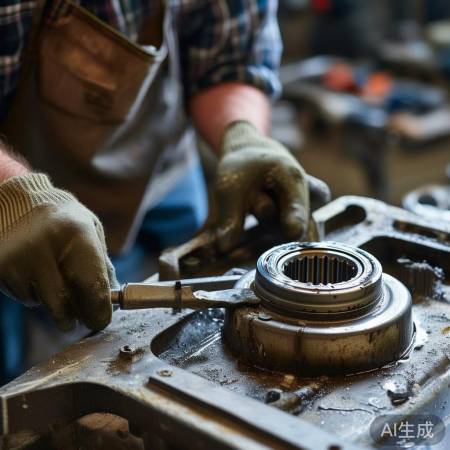 拆旧轴承，清理油泥