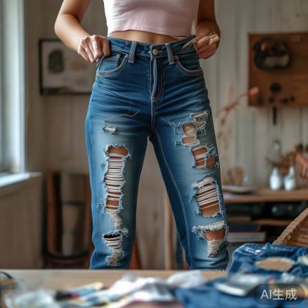 破洞牛仔裤,个性新生