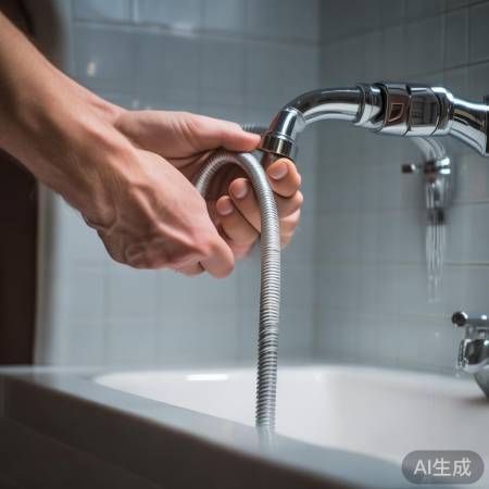 拧紧淋浴软管，力度适中