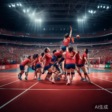 女排拼搏,亚运争光