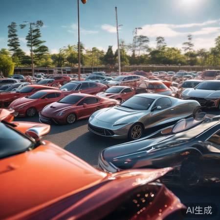 豪车云集练车场