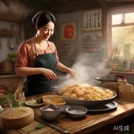 阿雅展示中国烹饪技艺