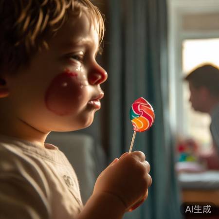 棒棒糖承载家的期待,巴掌映照爱